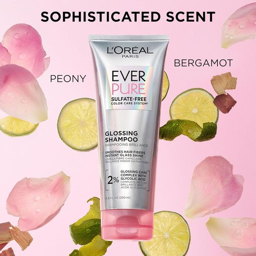 L'Oreal Paris EverPure Glossing Conditioner - Sulfate-Free with Glycolic Acid for Shine & Smoothness, 6.8 Fl Oz