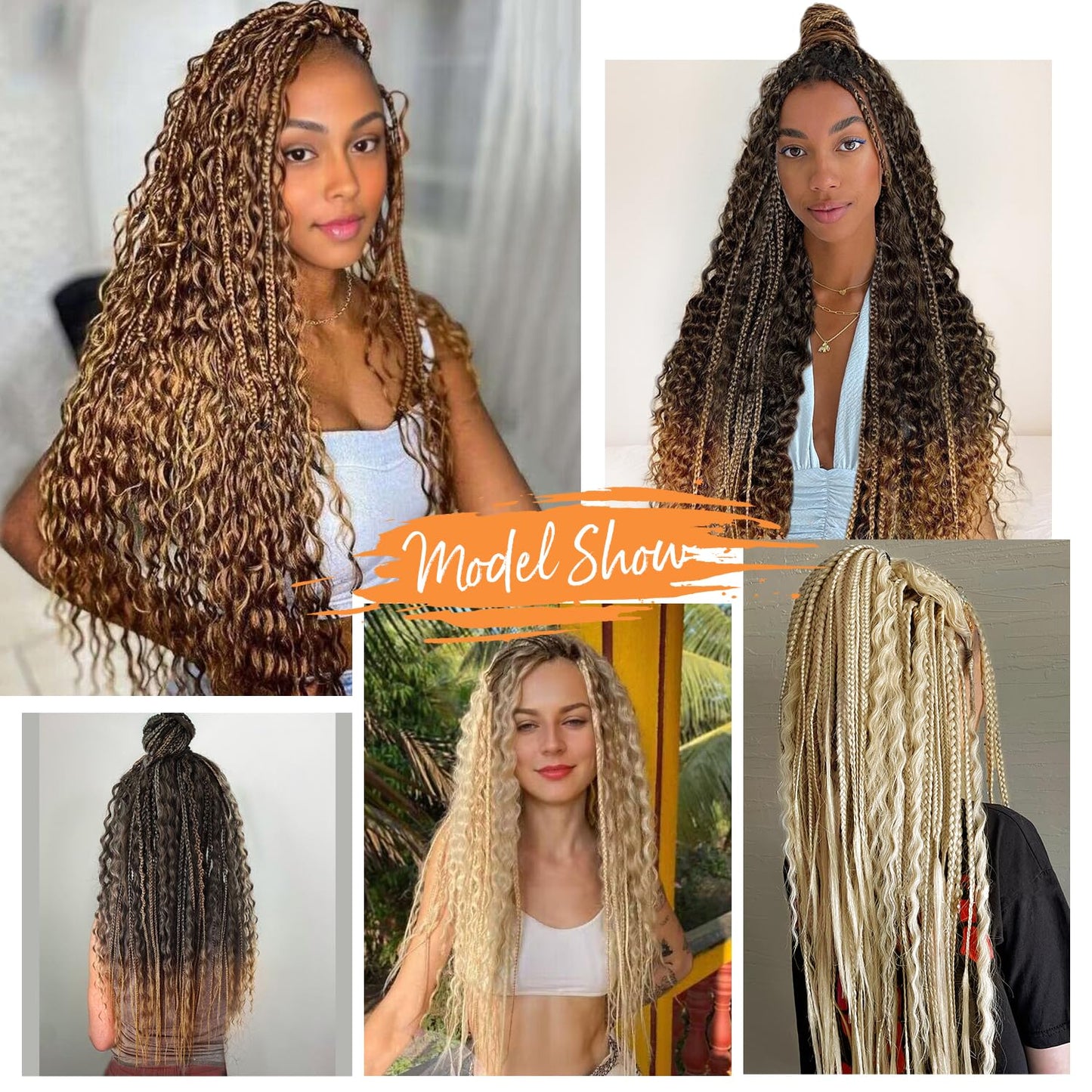 WIGNEE 24 Inches 20 Strands Double Ended Dreadlock Extensions Dreads Extensions Boho Curly Braid in Dreadlock Extensions Synthetic Dreadlock Extensions for White Women (24 Inch, 1B/30)