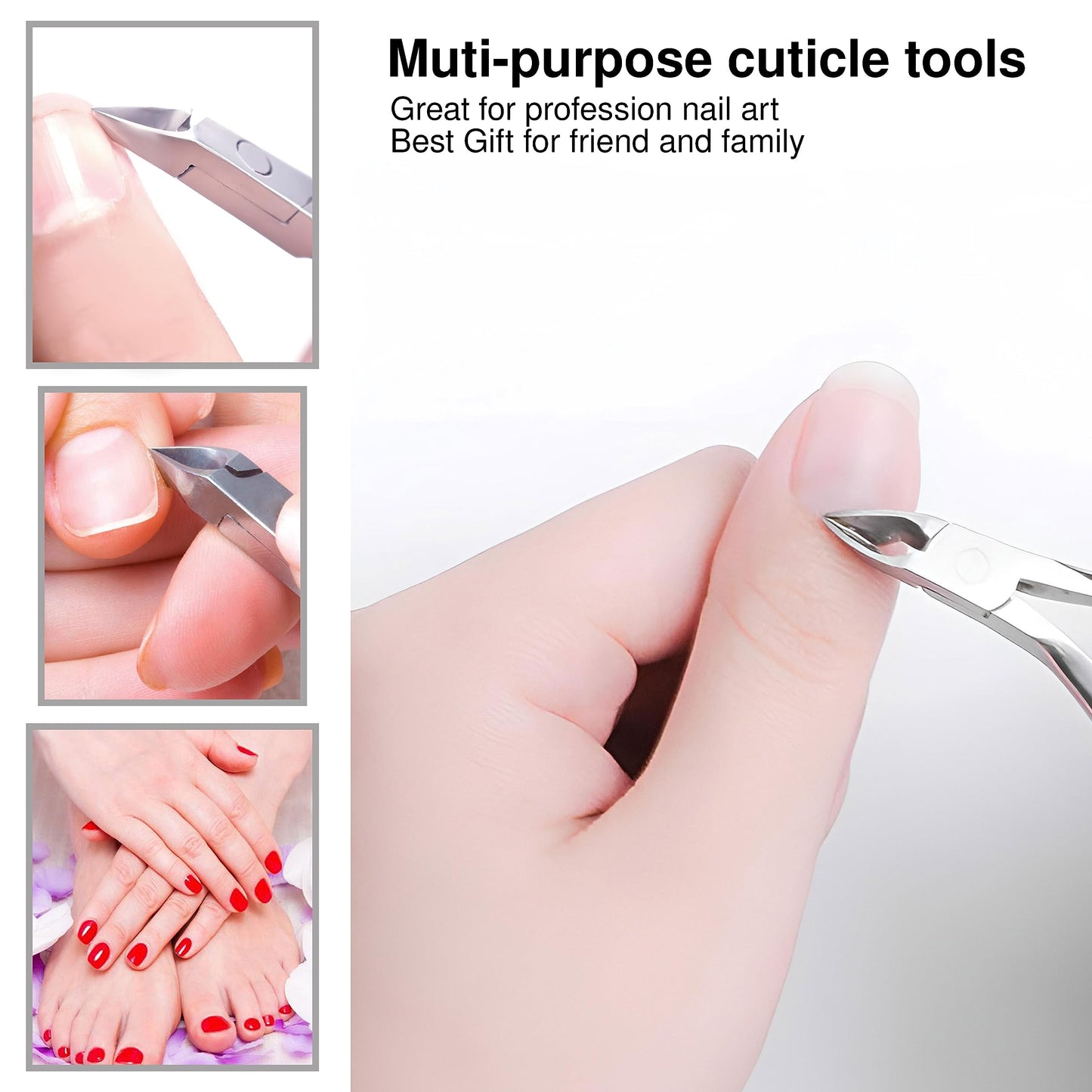 UM Supplies Cuticle Trimmer | Hangnail Remover | Extremely Sharp | Professional Cuticle Nippers | Stainless Steel | Cuticle clippers | Pedicure Manicure Tool I Jaw 16 (6mm)