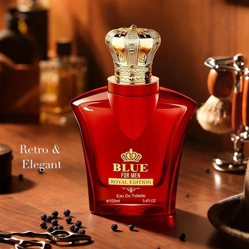 Royal Blue For Men Cologne - 3.4 Fl. Oz Oriental Woody Fragrance with Caramel & Tonka Notes