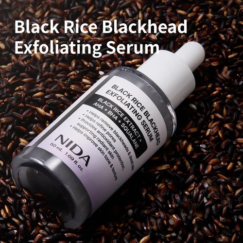 NIDA Black Rice Exfoliating Serum - Daily Soft Scrub for All Skin Types | 1.69 fl. oz. (50ml)