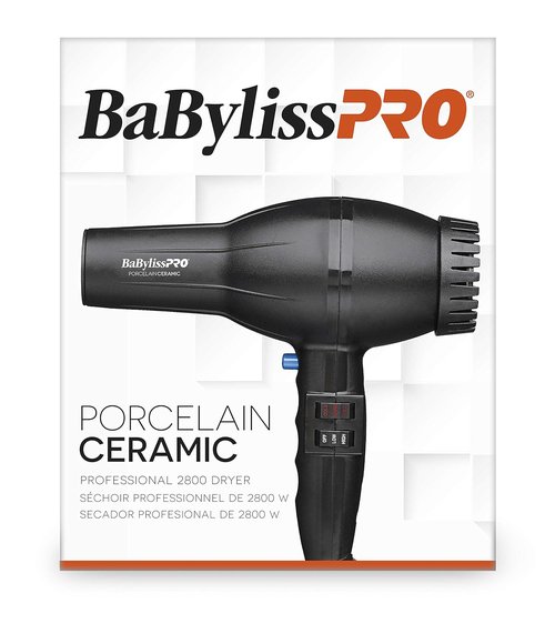 BaBylissPRO Porcelain Ceramic 2800 Hair Dryer - Powerful, Lightweight Design for Effortless Styling