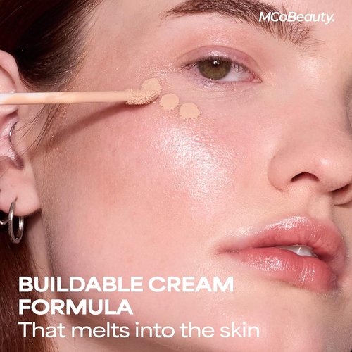 MCoBeauty Brighten & Perfect Cream Concealer - Hydrating Dark Deep Coverage for Under Eyes & Blemishes | Vegan & Cruelty-Free