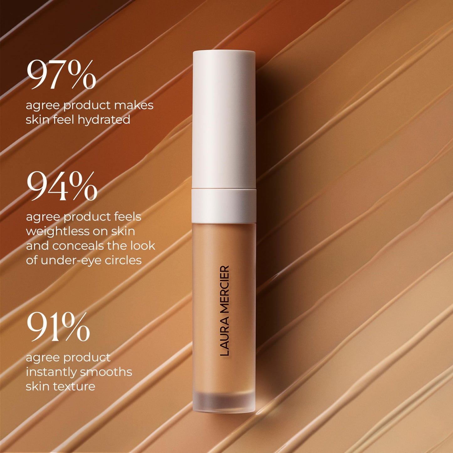 Laura Mercier Real Flawless Weightless Perfecting Serum Concealer, Long-Lasting, Waterproof, & Crease-Proof Wear, Buildable Coverage, Oil-Free, 3W2 - Medium with very warm undertones