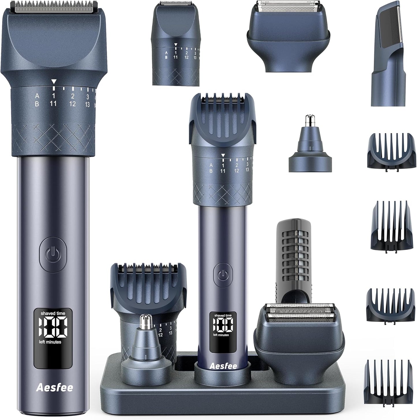 Skiennix Beard Trimmer - Professional 5-in-1 Hair Clippers with 20 Length Settings | IPX7 Waterproof, USB-C Rechargeable