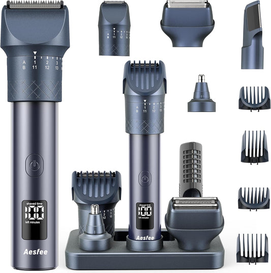Skiennix Beard Trimmer - Professional 5-in-1 Hair Clippers with 20 Length Settings | IPX7 Waterproof, USB-C Rechargeable