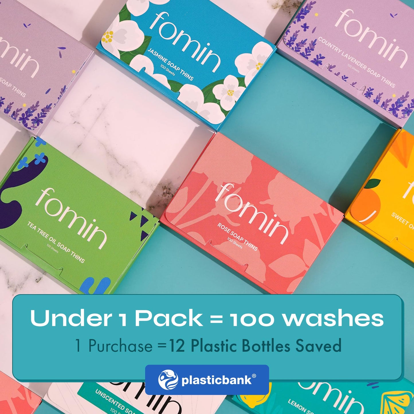 FOMIN - Paper Soap Sheets for Hand Washing - (100 Sheets) Orange Portable Travel Soap Sheets, Dissolvable Camping Mini Soap, Portable Hand Soap sheet