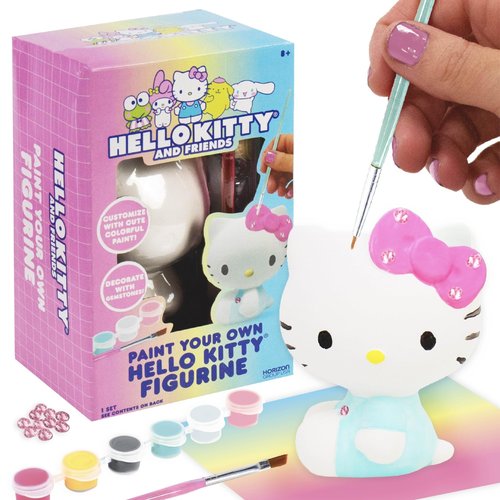 Horizon Group USA Paint Your Own Figurine Kit, DIY Art Project for Kids, Hello Kitty