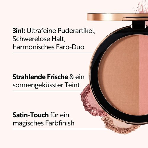 M. Asam Magic Finish Satin Blush - Dark Honey & Nude Flush (0.14 Oz) | Radiant Make-Up Powder With Hyaluronic Acid