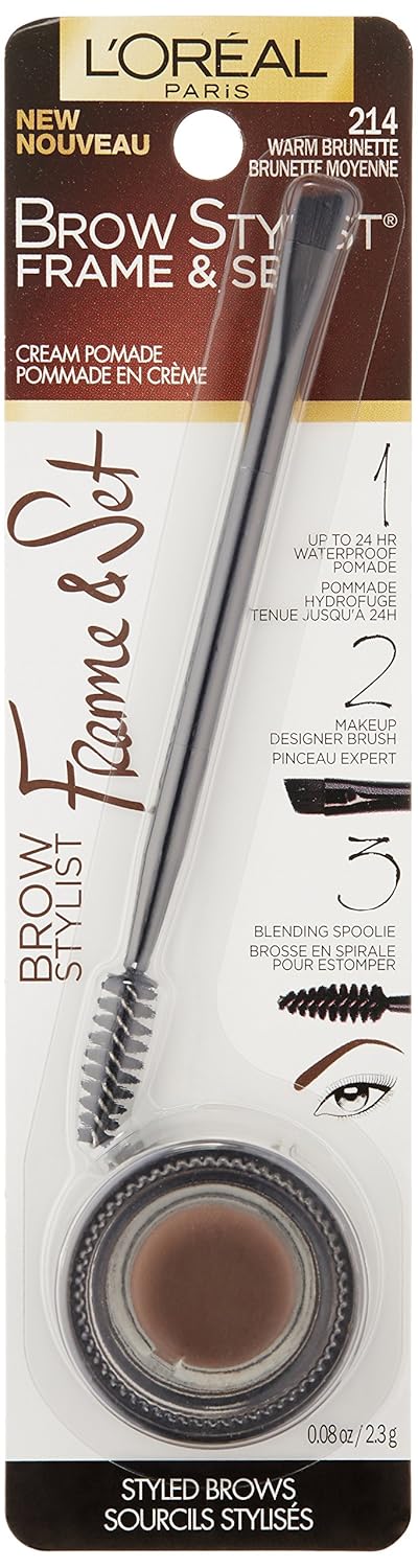 L'Oreal Paris Brow Stylist Frame and Set, Warm Brunette, 0.08 oz.