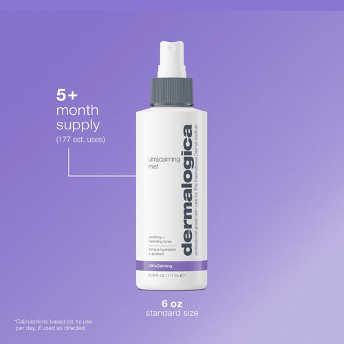 Dermalogica Ultracalming Mist, Facial Spray for Sensitive Skin with Aloe, Soothing and Hydrating - Quickly Relieves Inflammation and Discomfort, 6 Fl Oz