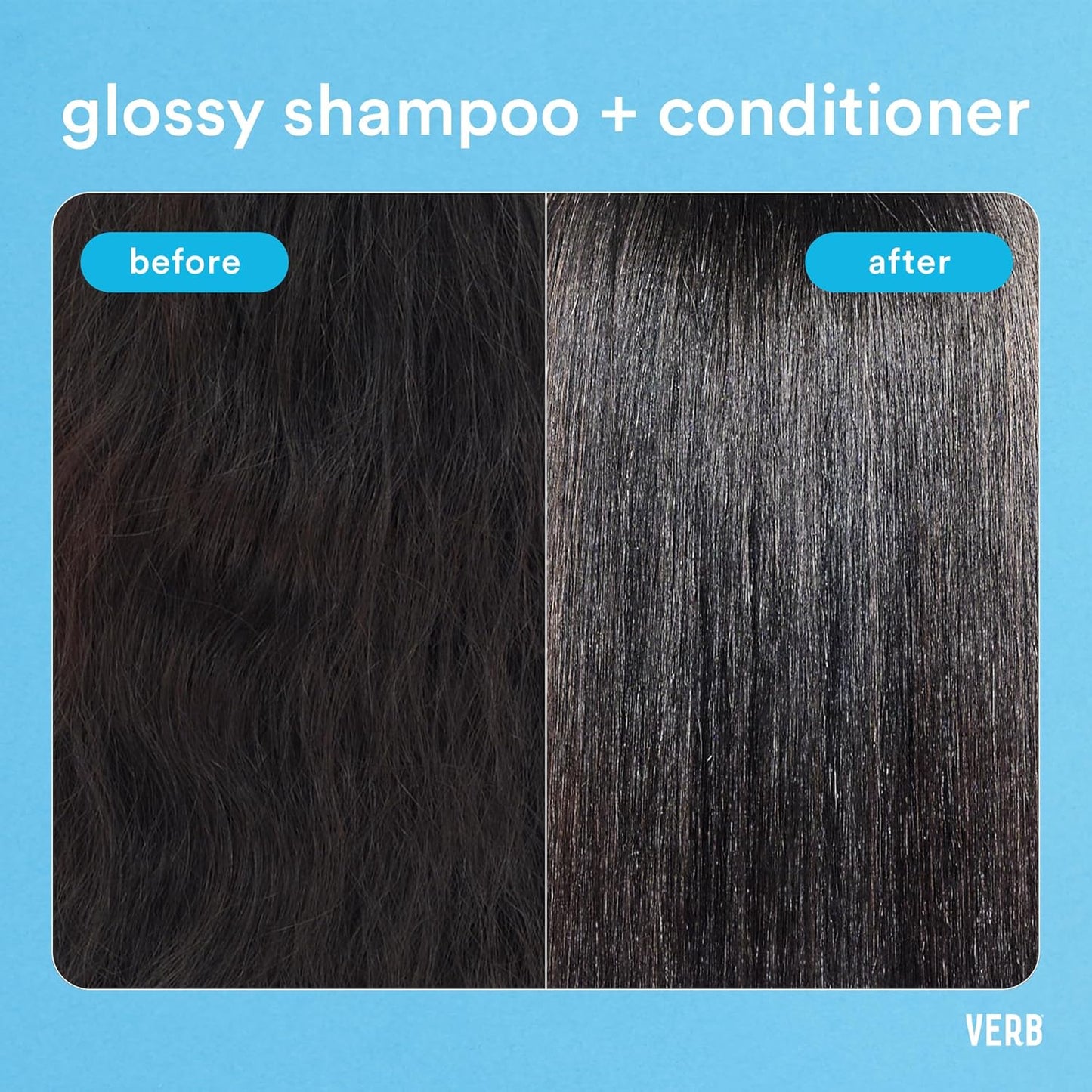 VERB Glossy Conditioner - Conditions, Detangles & Adds High Shine for Thick Coarse Hair - Vegan & Sulfate-Free