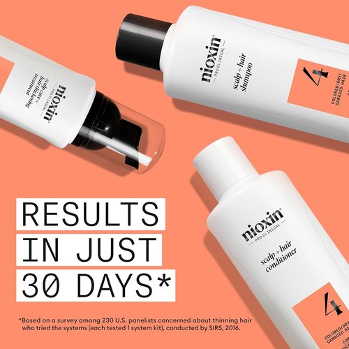NIOXIN Scalp & Hair Thickening System Kits - Strengthen Natural, Colored & Damaged Hair | 1 Month Supply with Niacinamide & Biotin