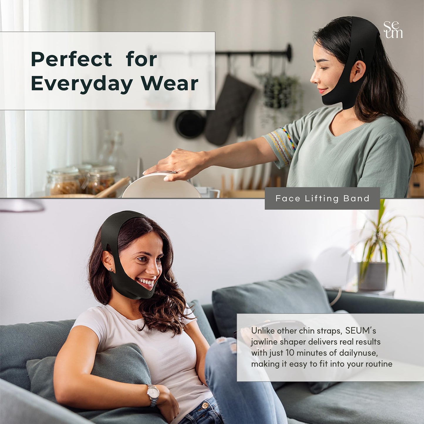 SEUM K-Beauty Korean V Line Lifting Band – Double Chin Strap,Face Lift Device,Jawline Shaper, V Line Lifting Mask,Jaw strap,Chin strap for sleeping,Best Face lifting device,Facelift device