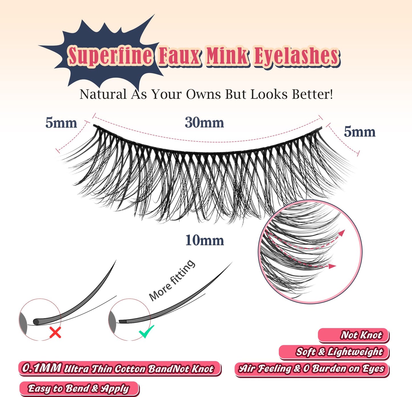 Natural Lashes Wispy False Eyelashes Short Lashes Soft Strip Lashes C Curl Eye Lashes Natural 10mm Short Eyelashes 10 Pair Eye Lashes Pack Siligli