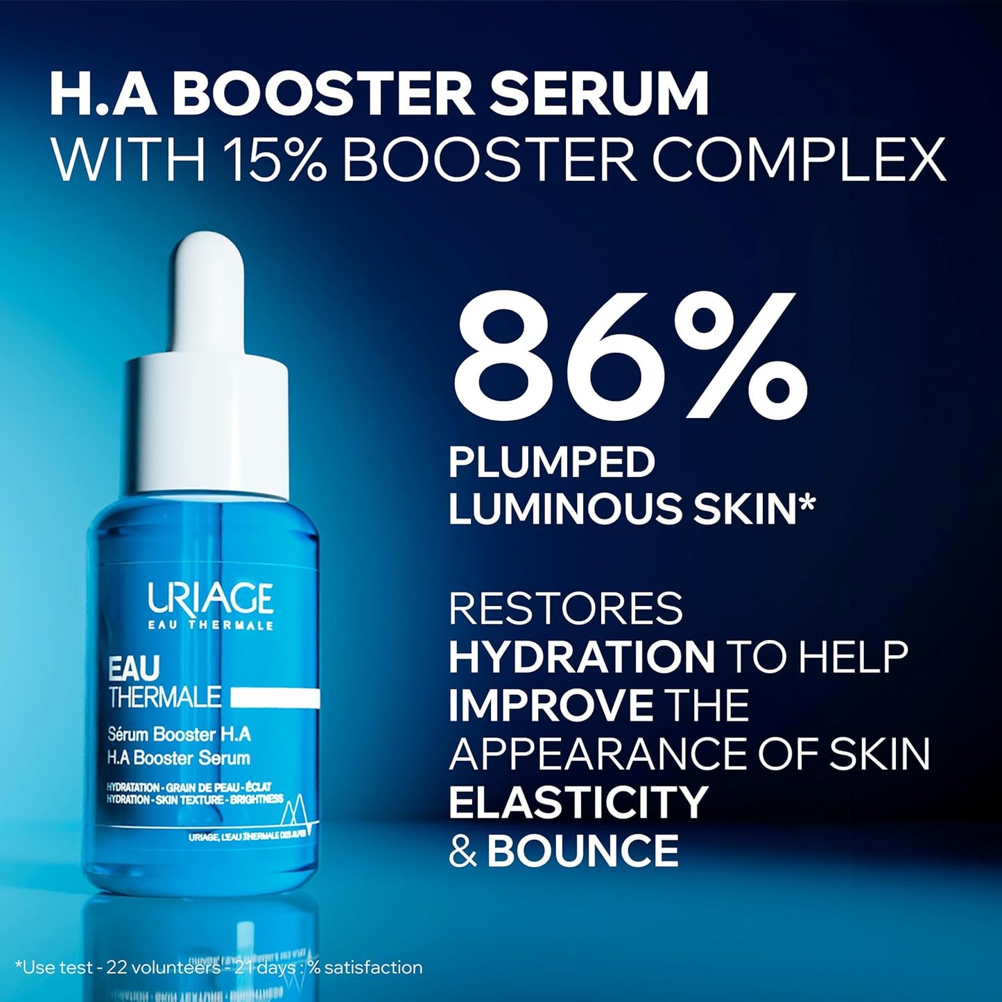 Uriage Serum Booster - 1.5% Pure & Natural Hyaluronic Acid for Plumped, Peachy-Soft Skin