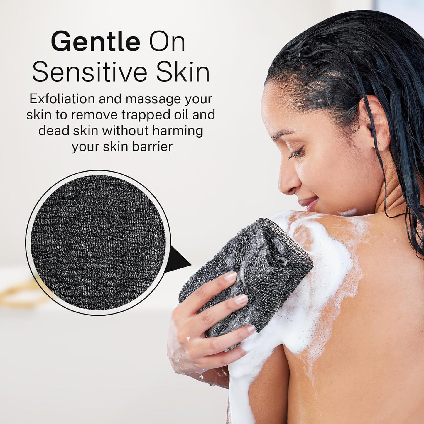 Yiclick Exfoliating Washcloth Towel - Japanese Bath Cloth for Body Exfoliation | Korean Back Scrubber