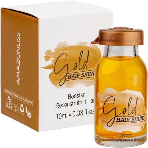Nutree Professional Gold Hair Shine Ampoule - Deep Conditioning Serum with Shea Butter & Amino Acids | 0.33 fl oz