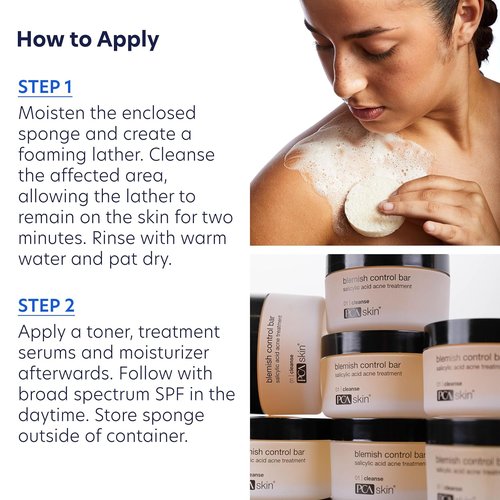 PCA SKIN Blemish Control Cleanser Bar - Glycerin & 2% Salicylic Acid for Oily & Acne-Prone Skin | 3.2 oz