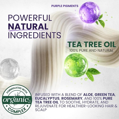 KESMEDIK Tea Tree Hair Mask Toner - Deep Conditioner with Argan Oil for Dry, Damaged Hair | Relieves Itchy Scalp & Removes Brassy Tones