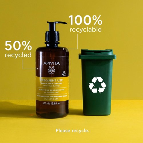 APIVITA Gentle Daily Shampoo - Hydrates & Soothes with Chamomile & Honey | Silicone-Free, 500 mL / 16.9 oz