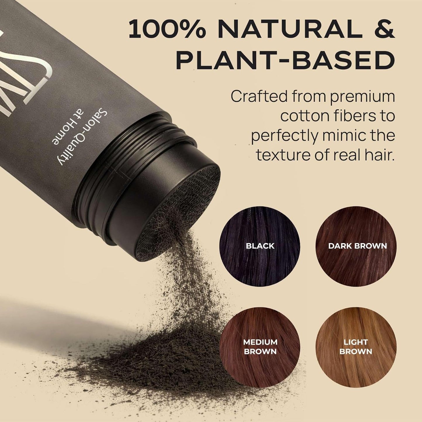Style Edit Hair Building Fibers - Conceal Thinning Hair & Bald Spots | Plant-Based Thickening Powder, Black 0.88oz