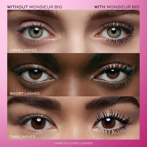 Lancôme Monsieur Big Waterproof Mascara – Instant Volume Mascara with False Lash Effect – Up to 12x More Volume & 24-Hour Wear - Volumizing & Lengthening Mascara - Smudge and Flake Free – Black