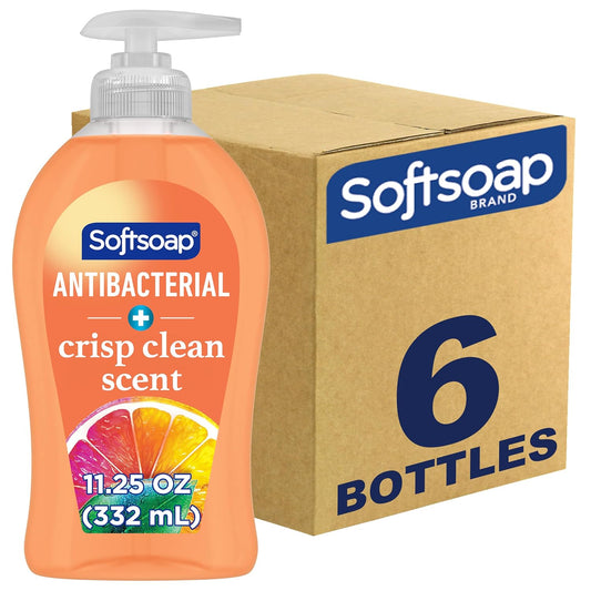 Softsoap Antibacterial Liquid Hand Soap - Crisp Clean Scent | 11.25 Ounce, 6 Pack