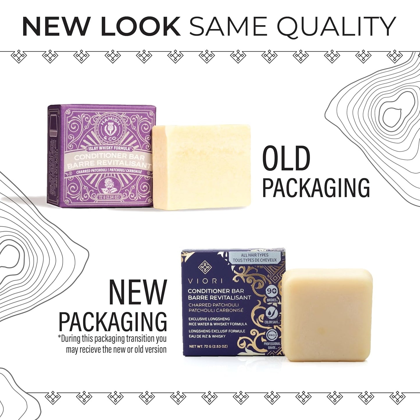 Viori Hamish & Co. Conditioner Bar for Men - Whiskey Infused Charred Patchouli | Natural & Handcrafted in Scotland