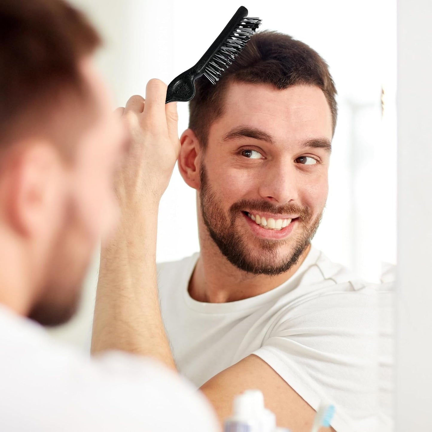 Styling Gear SG106 Hair Brush - 5 Row Slick Back & Teasing Brush for Effortless Styling | Black