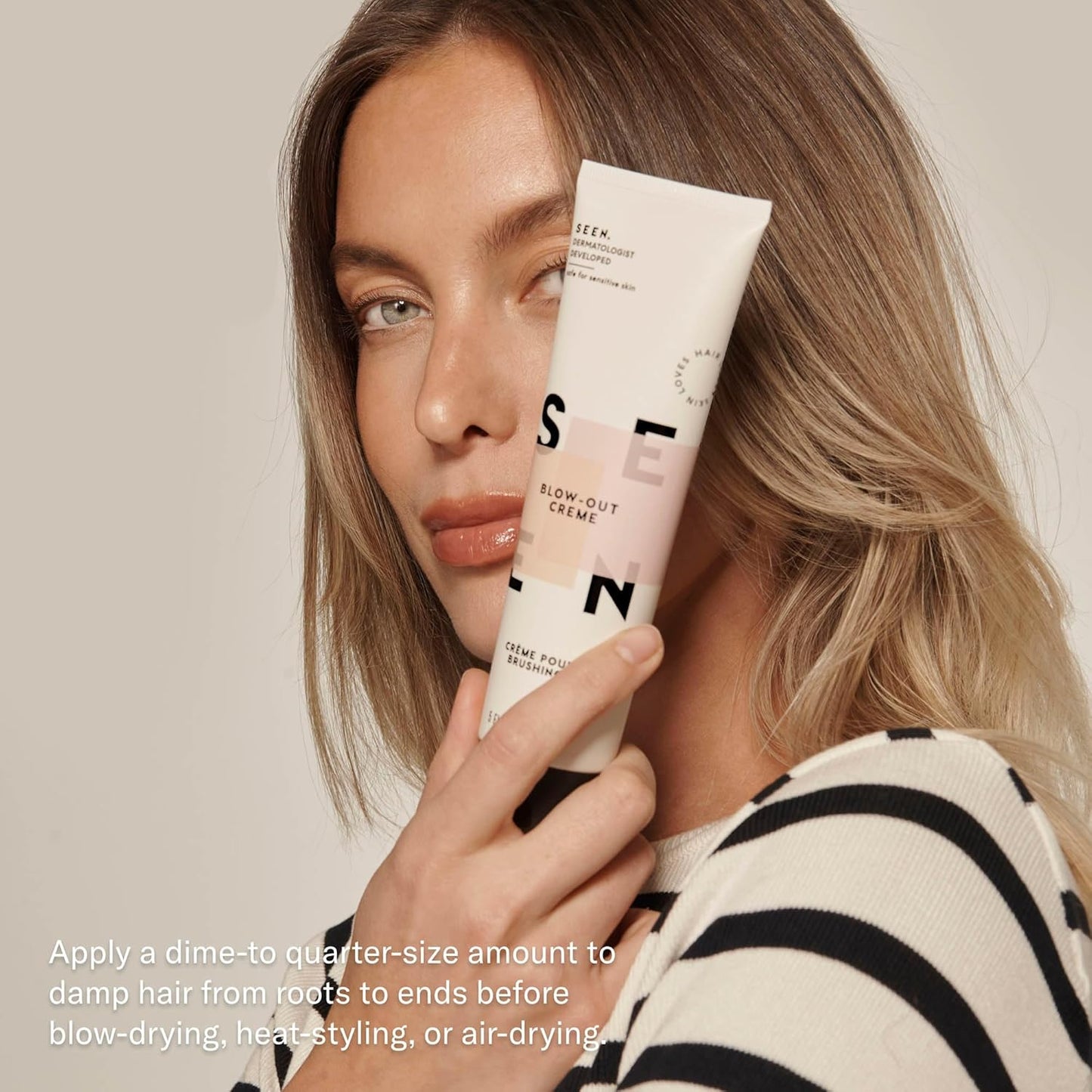 SEEN Blow-Out Creme - Non-Comedogenic Hair Cream for Frizz Control & Heat Protection | Scented, Dermatologist-Developed