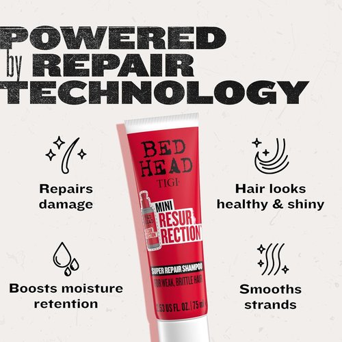 Bed Head by TIGI Resurrection Super Repair Shampoo - Nourishing Repair for Dry, Damaged Hair | Travel Mini 2.53 fl oz