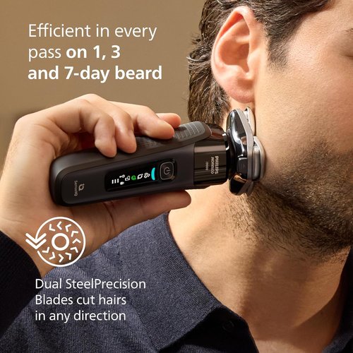 Philips Norelco Electric Shaver i9000 - Wet & Dry, Ink Black, SenseIQ Technology, Triple Lift & Cut System