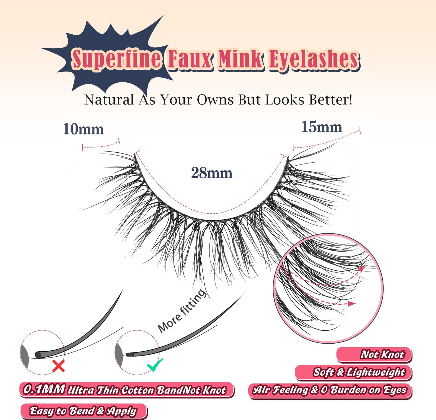 Lashes Wispy Eyelashes Natural Look 15mm Cat Eye Lashes Natural C Curl Soft Strip Lashes Fake Eyelashes 3D Volume Eye Lashes Pack 7 Pair Siligli Lash Eyelash
