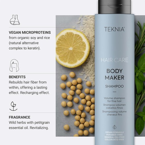 LAKMÉ Teknia Body Maker Shampoo - Volumizing Shampoo for Fine Hair | Boosts Volume & Shine