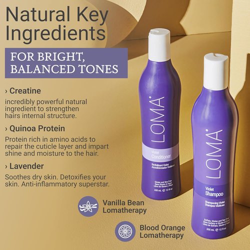 Loma Hair Care Violet Duo - Nourishing Shampoo & Conditioner Set for Brighter Blonde Hair