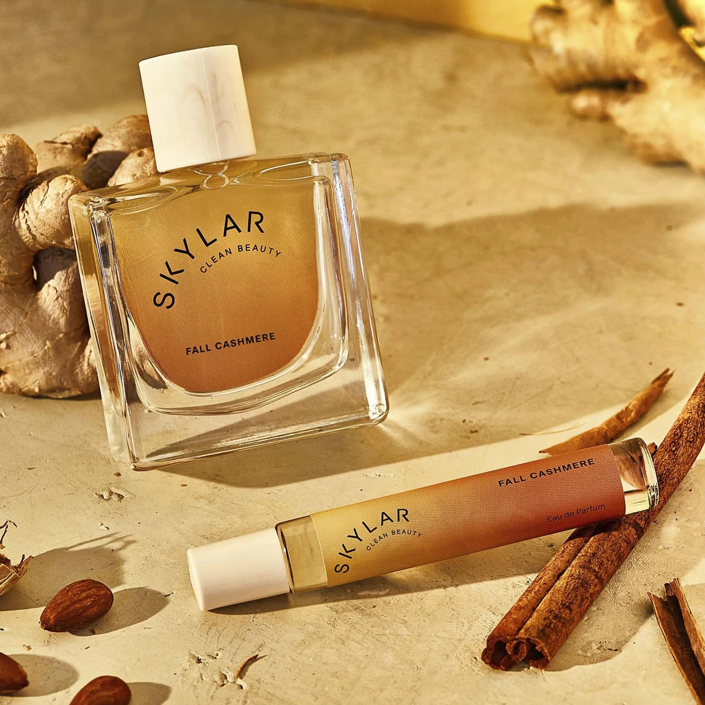 Skylar Fall Cashmere Eau de Parfum - Hypoallergenic & Clean Perfume for Women & Men, Vegan & Safe for Sensitive Skin - Spicy Gourmand Perfume with Notes of Cinnamon, Almond & Ginger - 10mL /0.33 Fl oz