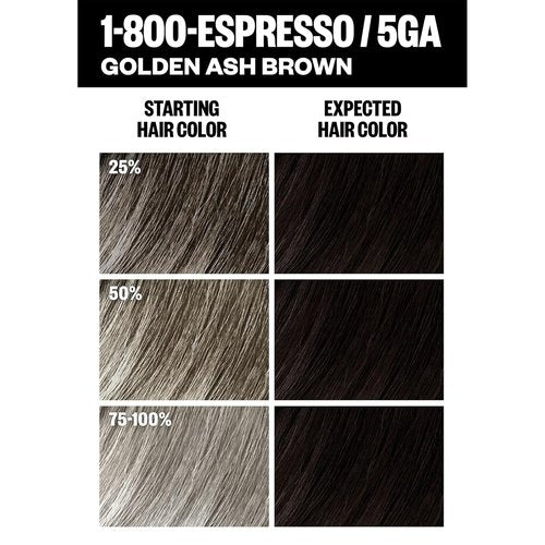 IGK Permanent Hair Dye Color Kit - 5GA1-800 Espresso Golden Ash Brown | 100% Gray Coverage, Strength & Shine