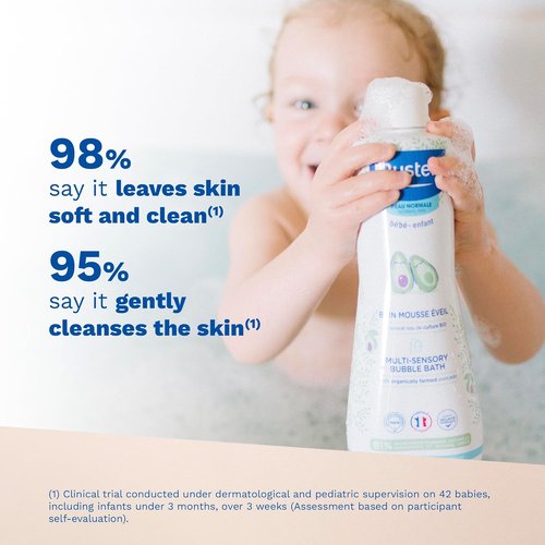 Mustela Baby Bubble Bath - Multi-Sensory Experience with Natural Avocado - 6.76 oz.