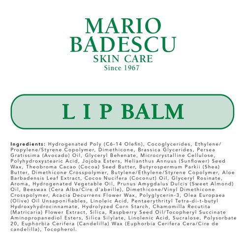 Mario Badescu Moisturizing Original Lip Balm for Dry Cracked Lips, Infused with Coconut Oil and Shea Butter, Ultra-Nourishing Lip Care Moisturizer for Soft, Smooth and Supple Lips, 0.35 Oz