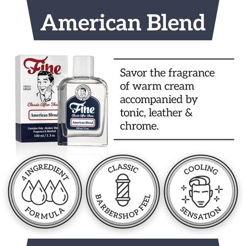 Mr. Fine Men's Aftershave - American Blend Fragrance | Soothing Post-Shave Balm, 100ml