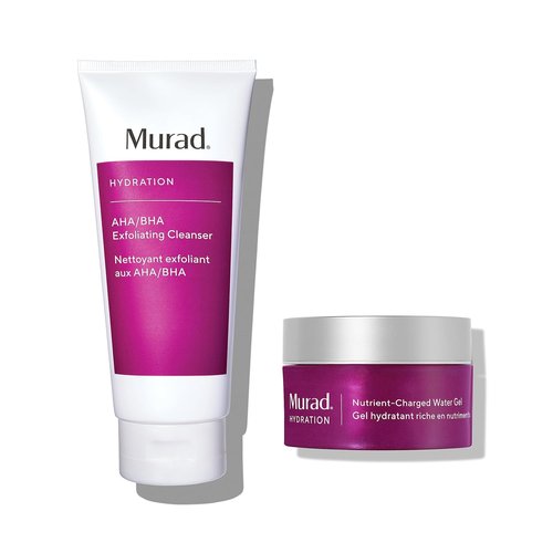 Murad Smooth & Replenish Value Set - Full-Size AHA/BHA Cleanser & Water Gel Moisturizer - $117 Value