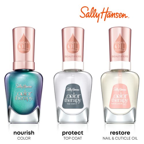 Sally Hansen Color Therapy Nail Polish | Biotin, Argan Oil, Long Lasting, Healthy Nails, Nail Strengthener, Opaque | 210 Re-nude | Nude Pink Nail Color
