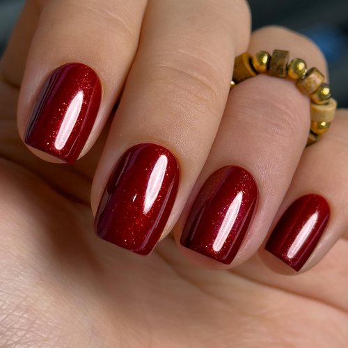 Curvlife Soft Gel Press on Nails Fake Nails with Grayish Red Design Full Cover False Nails Reusable Nail Kit with Nail Glue Adhesive Tabs Artificial Glue on Nails