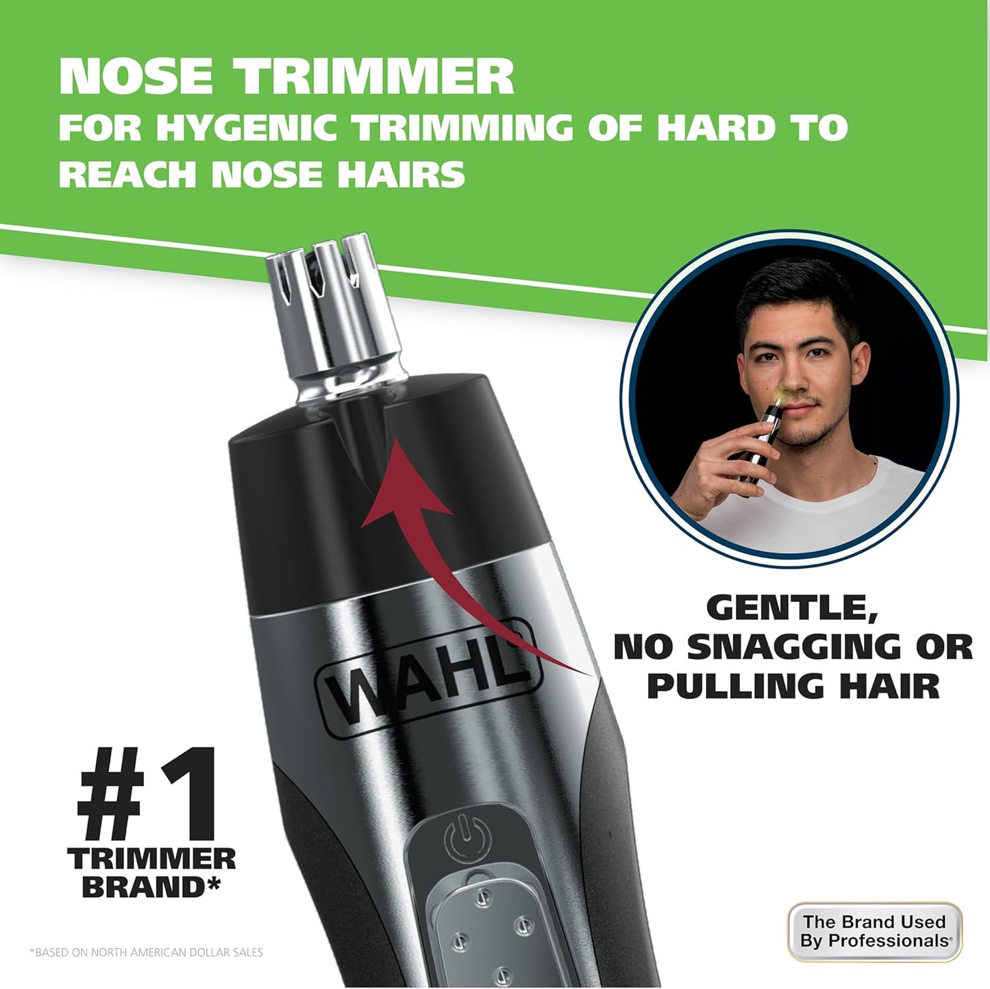 Wahl Lighted Nose Hair Trimmer - Painless Trimming for Men & Women | Built-In Light & Battery Included