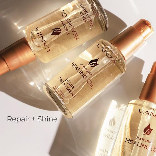 L'ANZA Keratin Healing Oil Hair Treatment Repairs Dry, Damaged Hair, Split Ends, Smooths Flyaways, Adds Silky Shine, Color Safe Anti Frizz, Heat & UV Protection Anti-Humidity, Sulfate Free