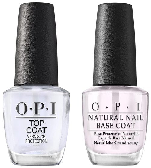 OPI Nail Polish | Top & Base Coat for High-Gloss Shine | 0.5 Fl Oz, Natural Finish
