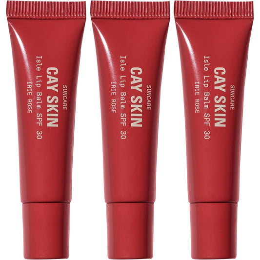 Cay Skin Isle Lip Balm SPF 30 - Hydrating, High Shine Lip Gloss in Vanilla Brown Sugar - 3-Pack, 1.05 oz