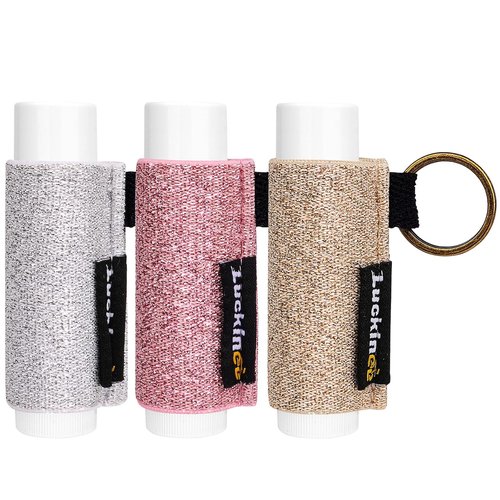 LUCKINEE Lip Balm Holder Keychain - 3PCS Lip Gloss & Lipstick Pouch for ChapStick & Burt's Bees | Perfect Christmas Stocking Stuffers