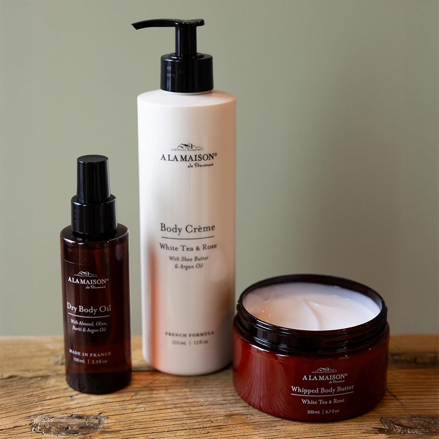 A LA MAISON Whipped Body Butter - Ultra-Rich Shea Moisturizer with Argan & Jojoba Oils - 6.7 oz Amber Collection
